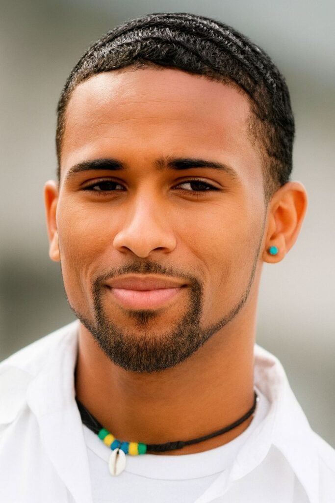 Thin Sideburns with Circle Beard