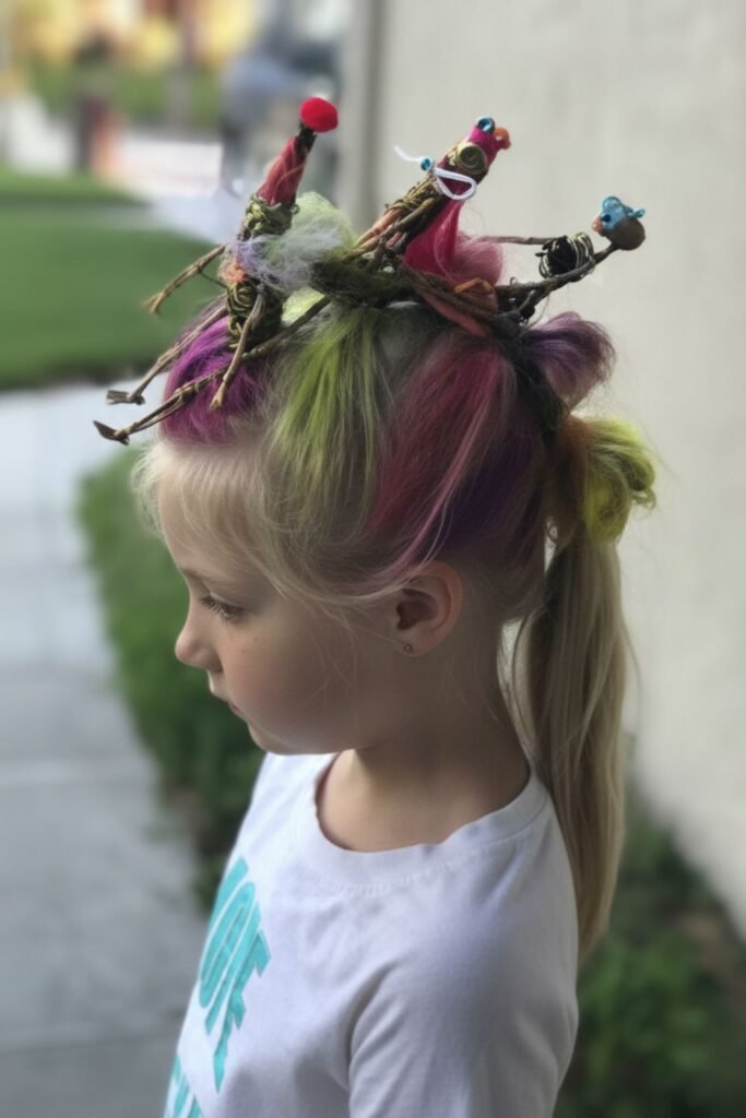 Unicorn Mohawk with Colorful Clips