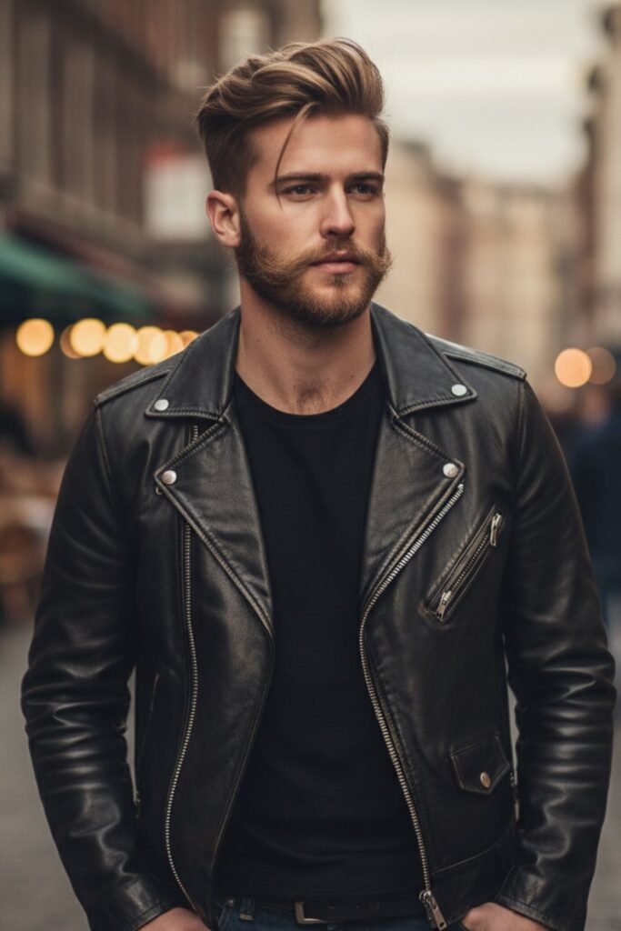 Vintage Sideburns with Stubble Beard