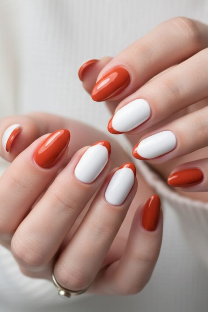 White And Orange Polish