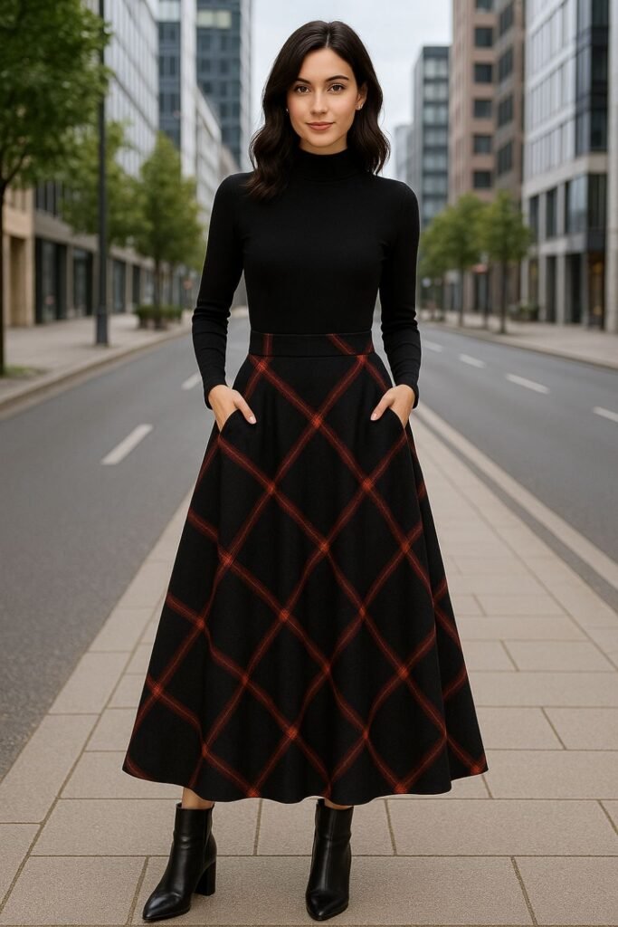 Wool Plaid Skirt
