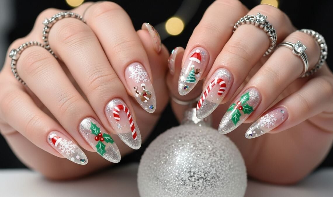 Almond Christmas Nail