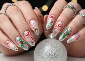 Almond Christmas Nail