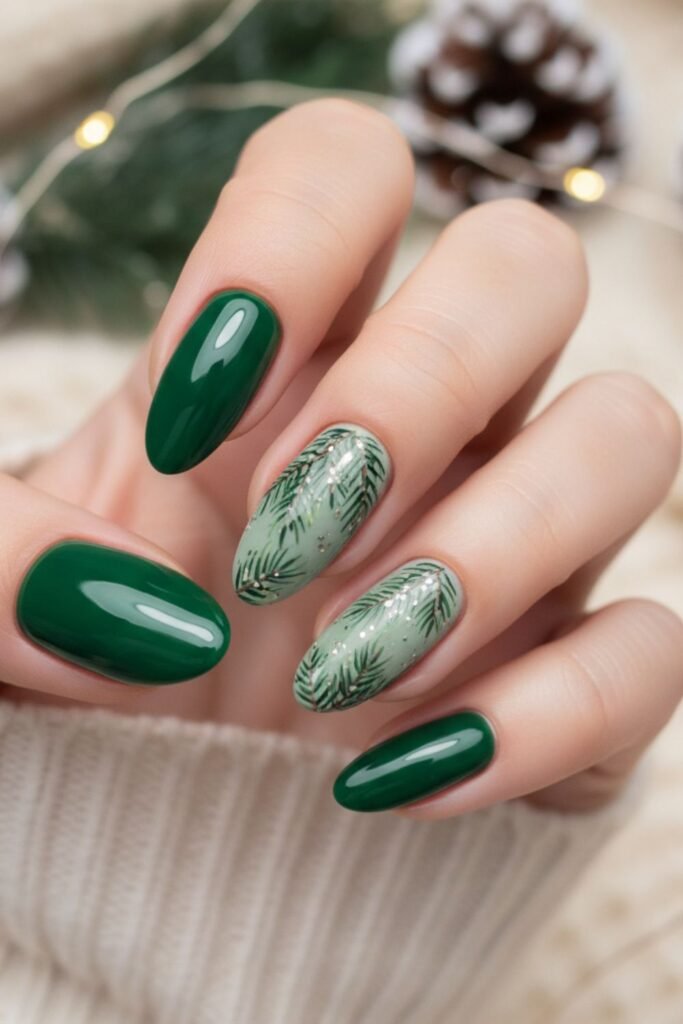 An Evergreen Accent Nail