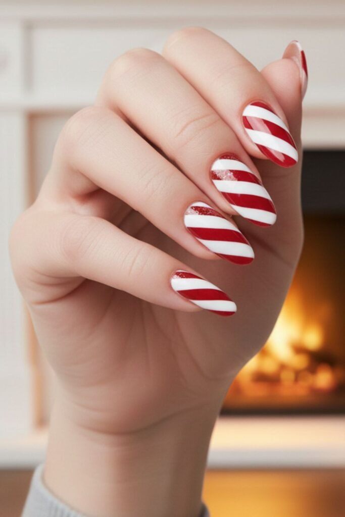 Candy Cane Stripe Nails