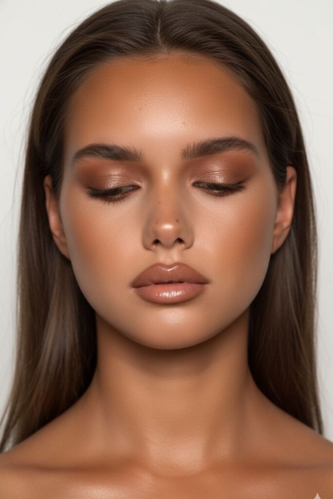 Caramel Brown Grunge Makeup Look