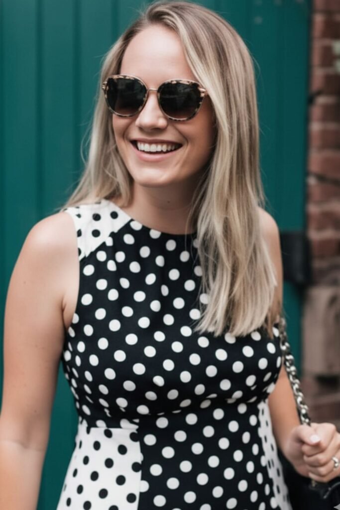 Classic Black-and-White Polka Dot Dress