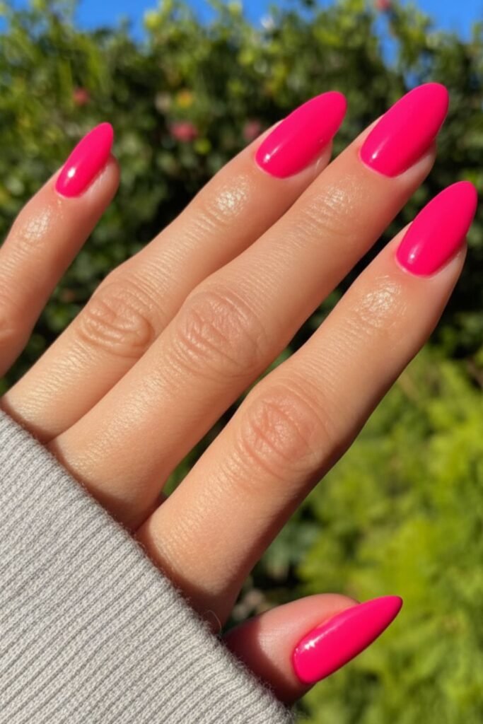 Classic Hot Pink Barbie Nails