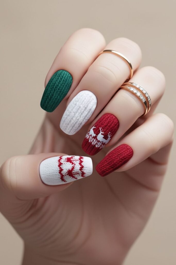 Cozy Sweater Candy Nails