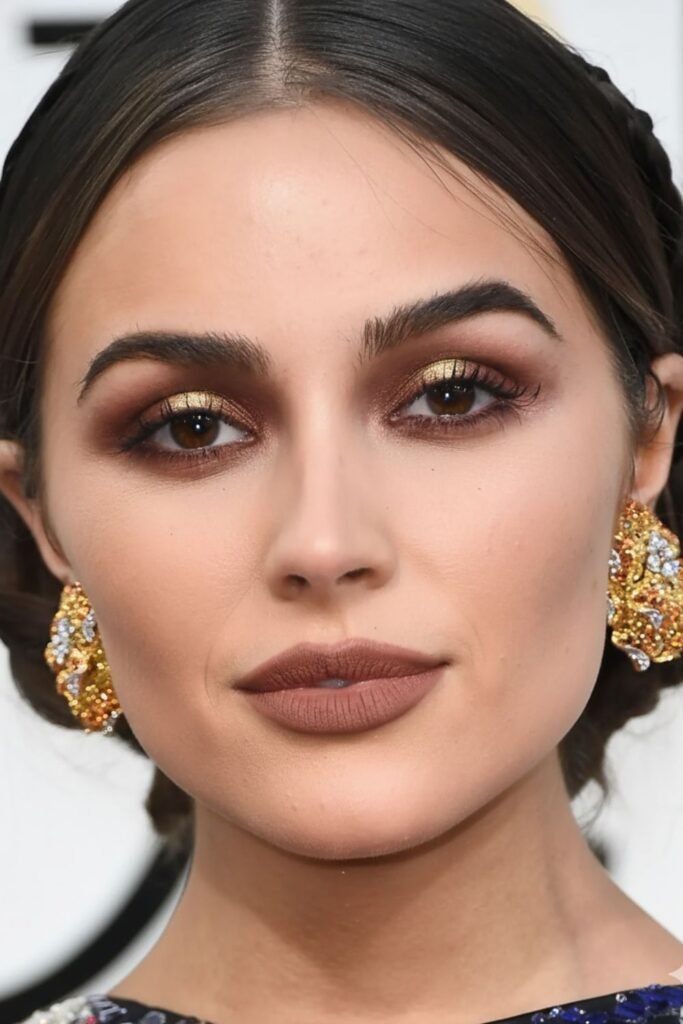 Deep Cocoa Brown Grunge Makeup Look