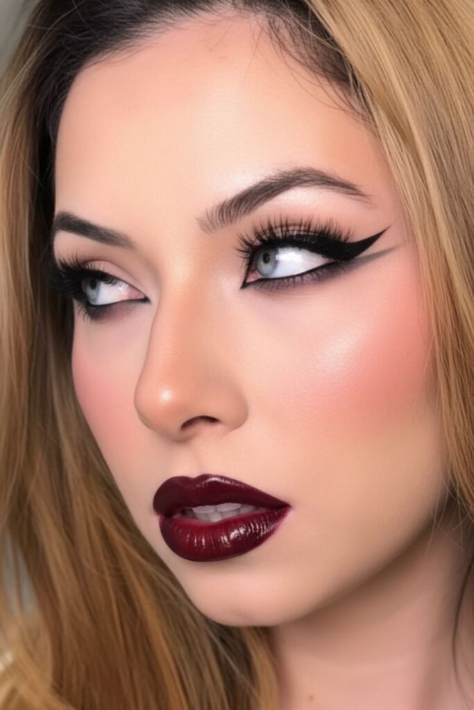 Double-Wing Liner with Vampy Lip Color