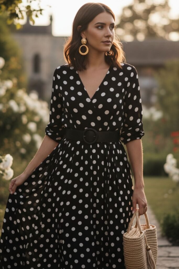 Flowy Maxi Polka Dot Dress