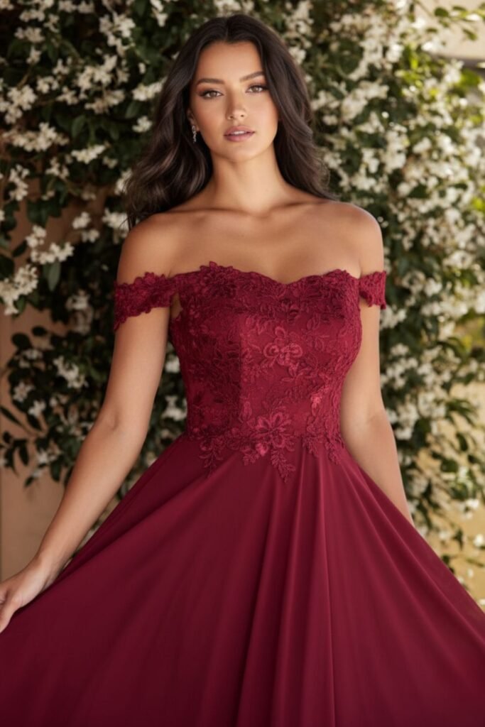 Flowy Off-Shoulder Gown