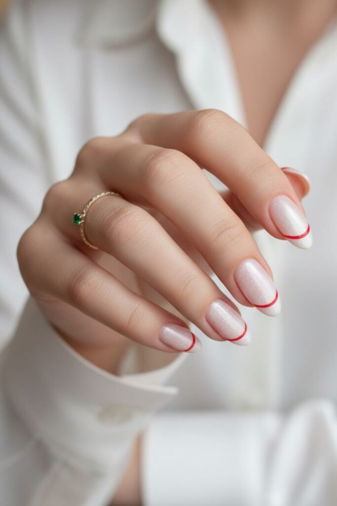 French Tip Candy Cane Elegance