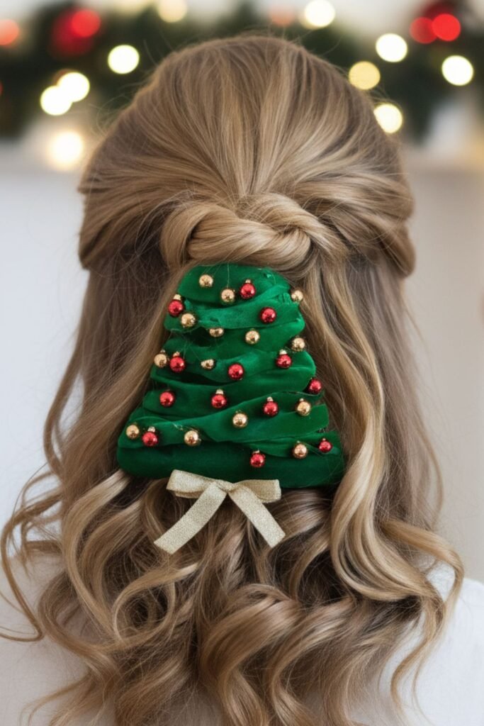 Green Christmas Tree French Twist