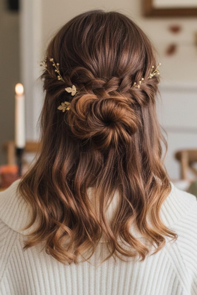Half-Up Braided Bun