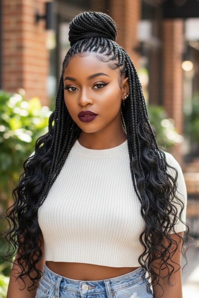 Half-Up, Half-Down Braided Bun