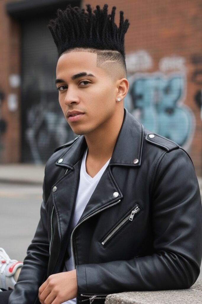 High-Top Locs with Shaved Sides