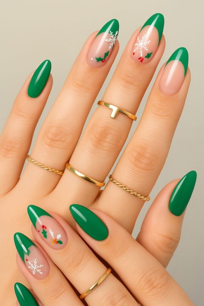 Holly Leaf Accent Nails 