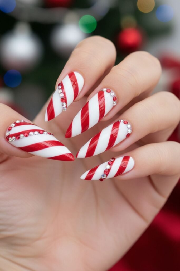 Jewel-Accented Candy Nails