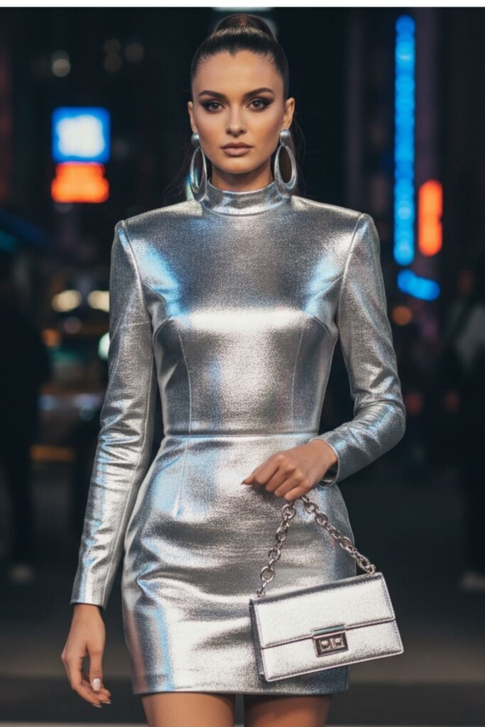 Metallic Mini Dress