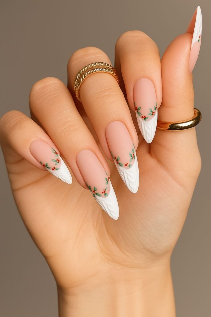 Mistletoe French Tips
