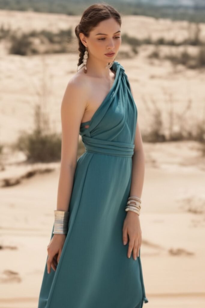 One-Shoulder Chiffon Gown