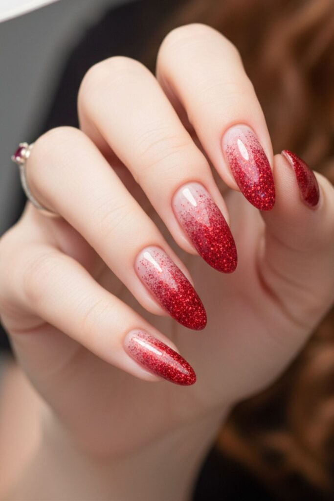 Red Glitter Ombre