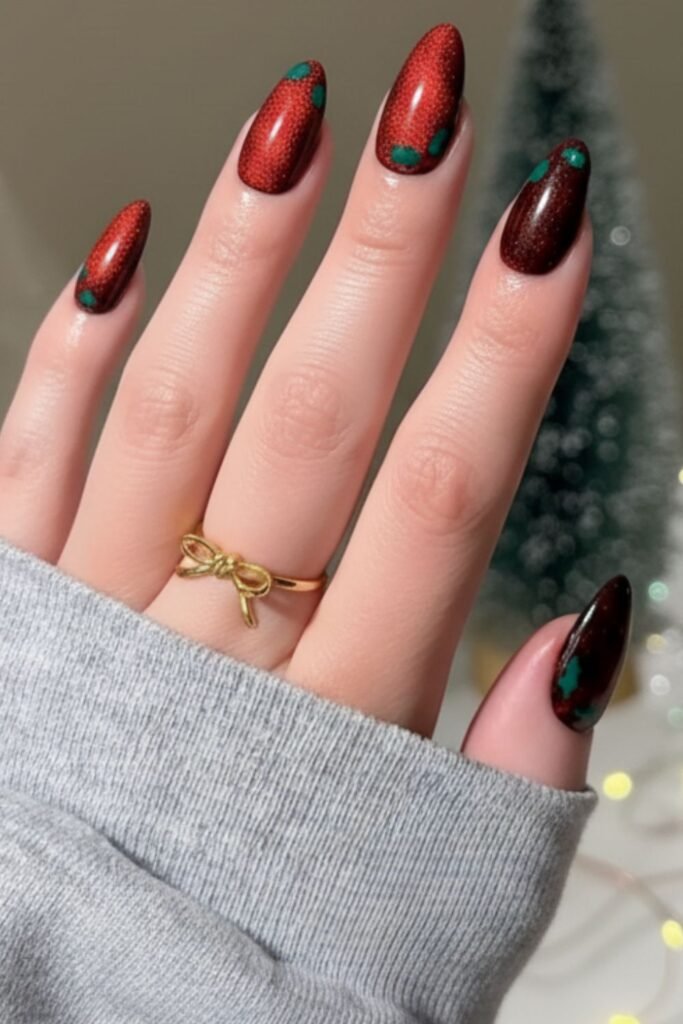 Red Velvet Holly Nails