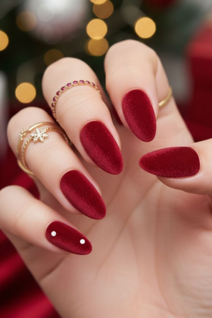 Red Velvet Texture Nails