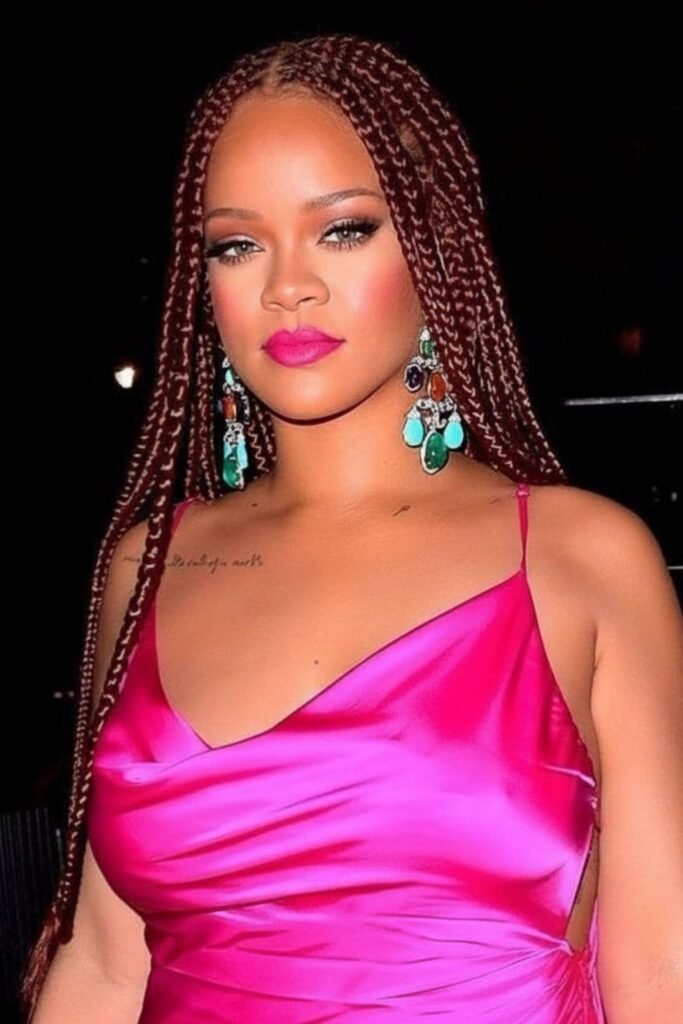 Rihanna With Red Braids