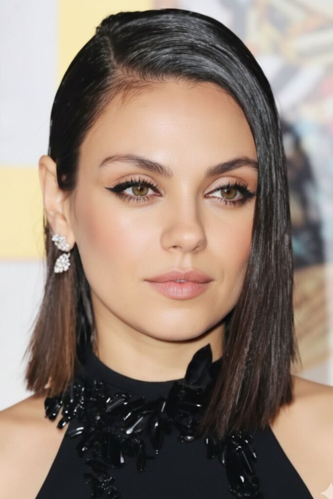 Side-Parted Sleek Lob