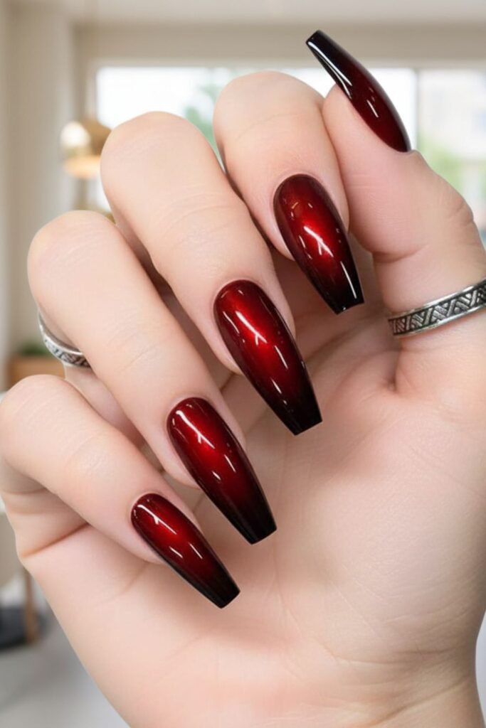 Simple Matte Black Short Gothic Nails