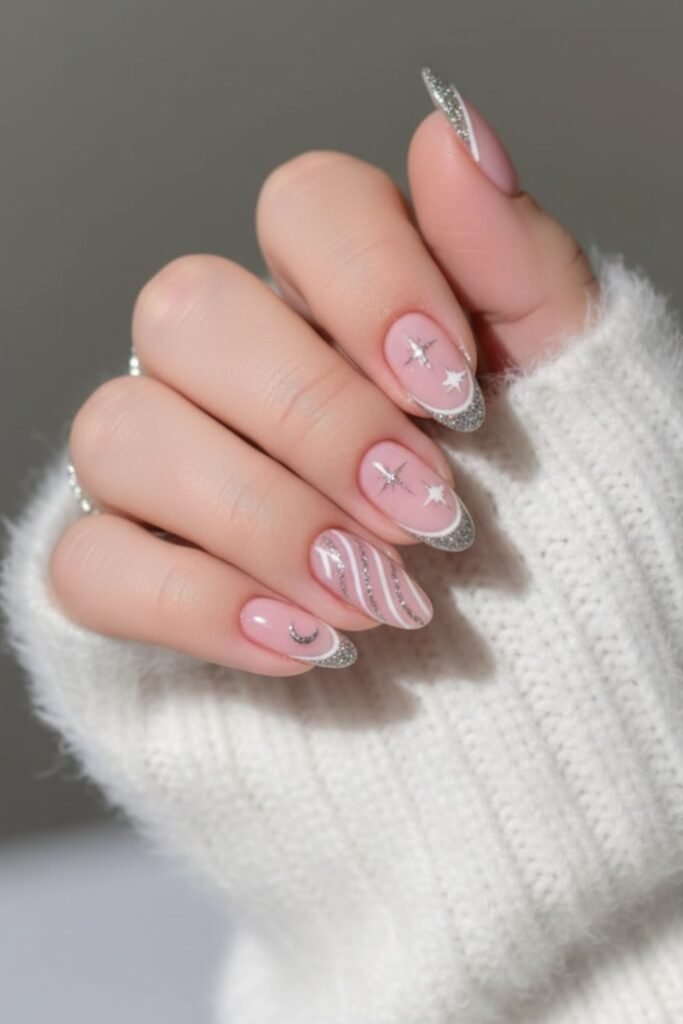 Sweet Silver Candy Swirls