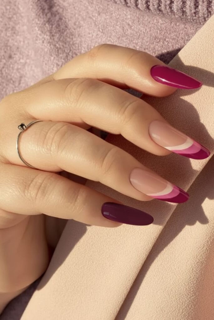 Triple French Red Manicure