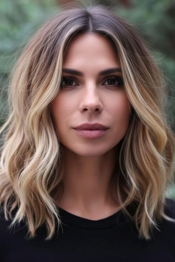 Wavy Lob with Beachy Texture