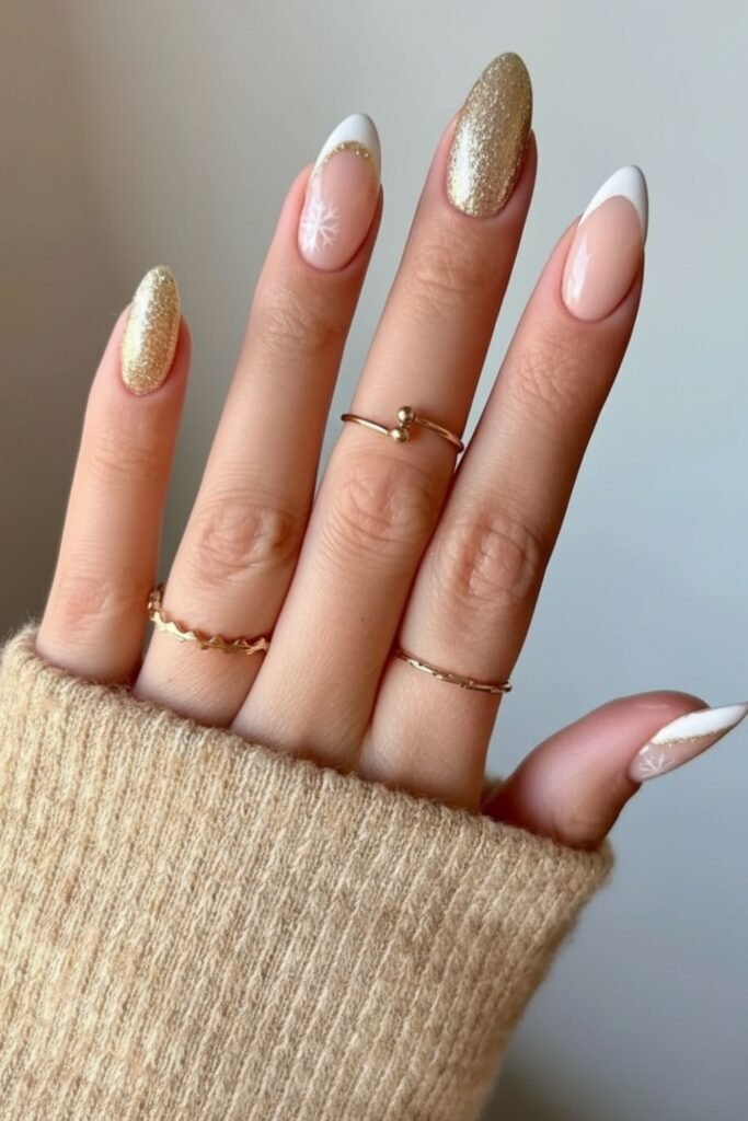 White & Gold Glitter