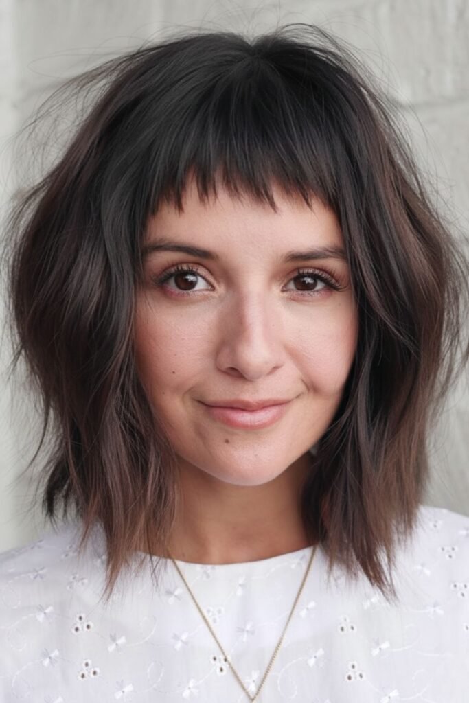 Wispy Lob with Baby Bangs