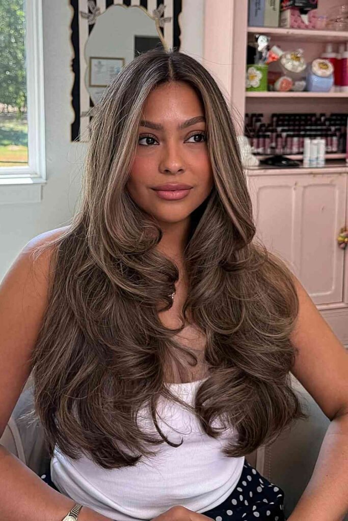 Ash Brown Balayage with a Soft Beige Brown Finish