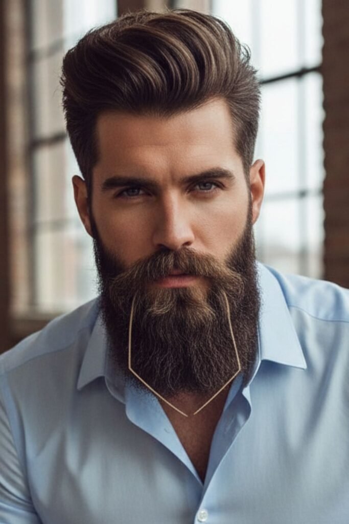 Beard with Sharp Chin Lines