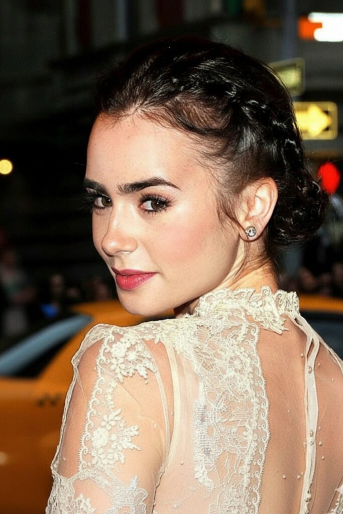 Braided Updo With Cascading Waves