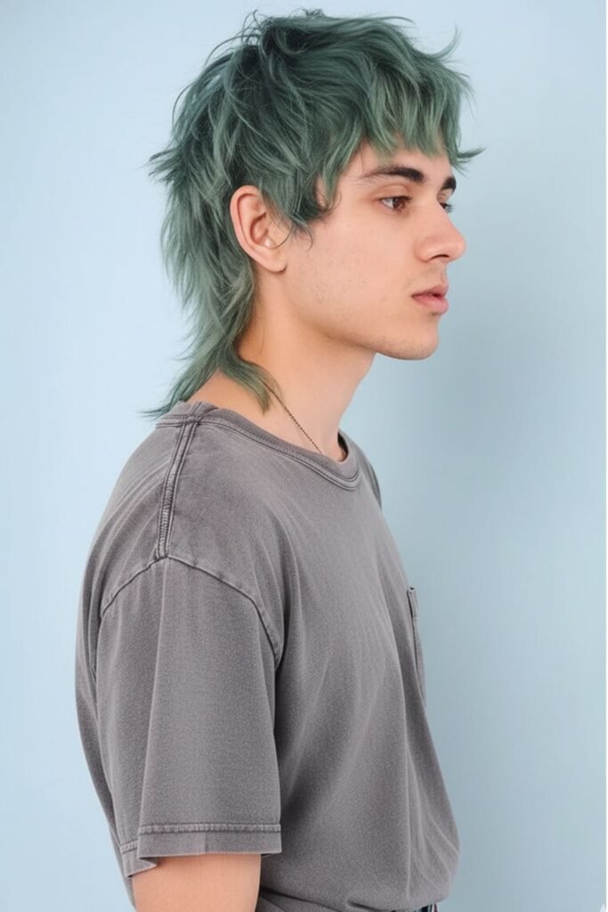 Dyed Shaggy Mullet For Men