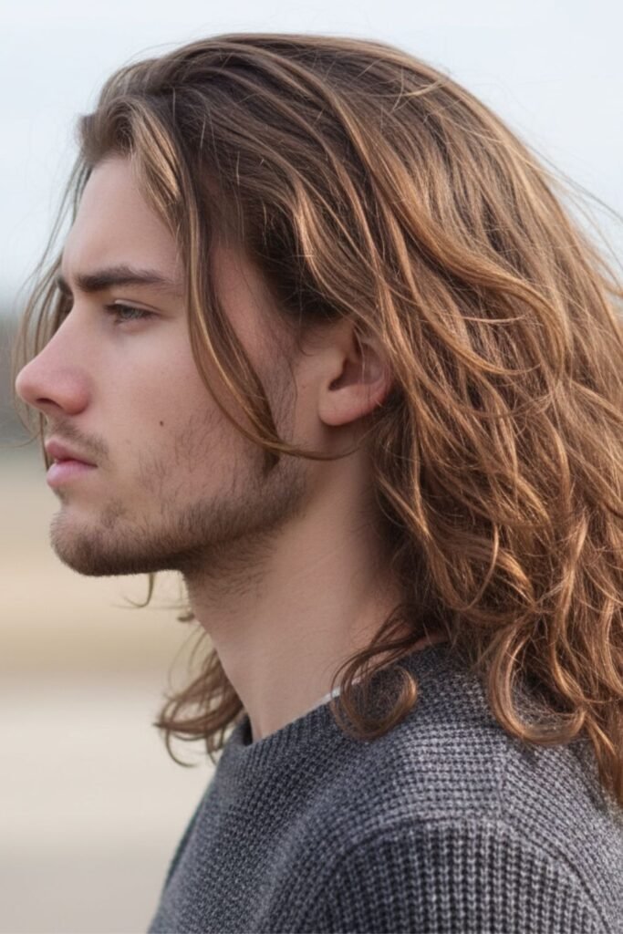 Flowing Shaggy Mullet For Men