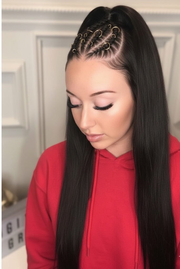 Half Up Half Down Braids