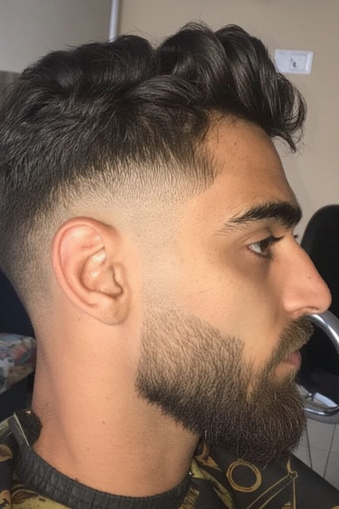 High-Fade Beard with Sharp Edges