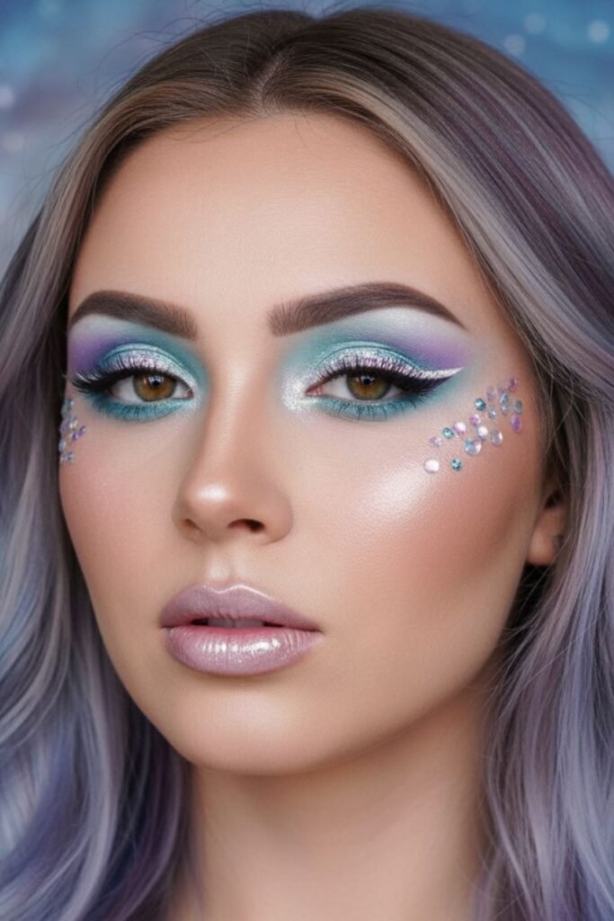 Iridescent Moonlight Pisces Makeup