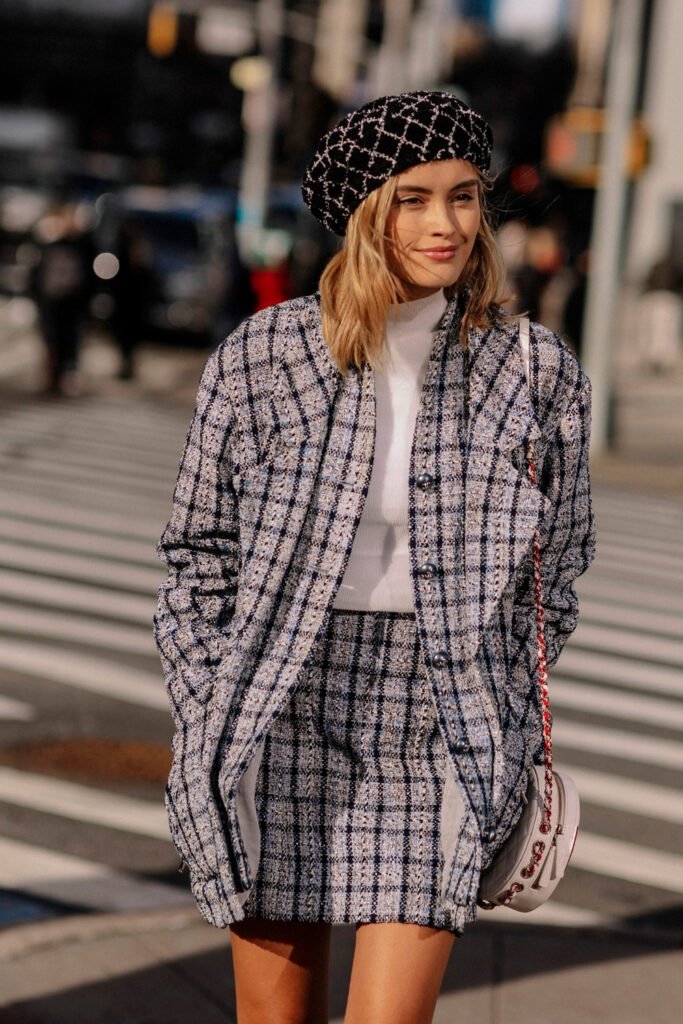 Layered Shoulder-Length Hair and Beret