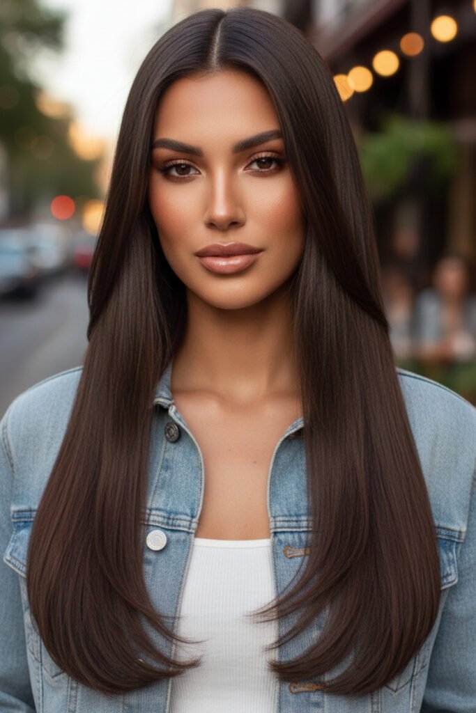 Long Straight Hair with Invisible Layers
