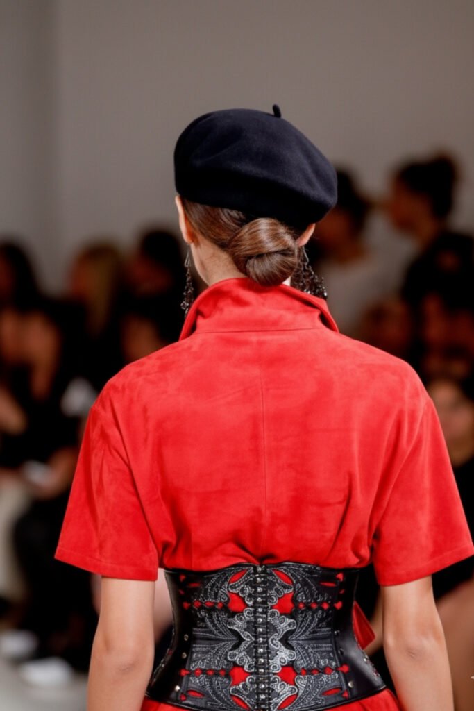 Low Chignon with Wool Felt Beret