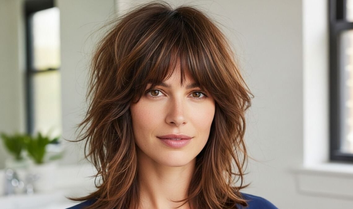 Medium Shag Haircut For Women